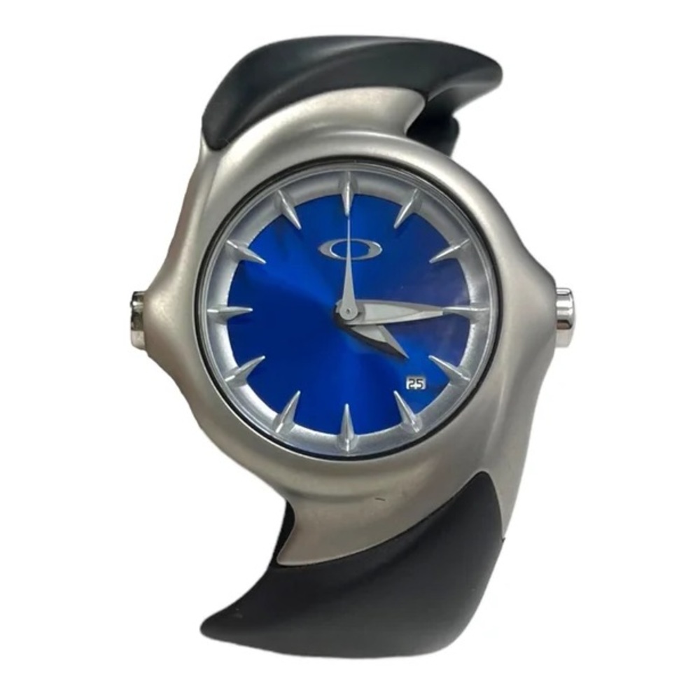 Vintage Y2K Oakley Blue Metallic CRUSH 2.0 Watch